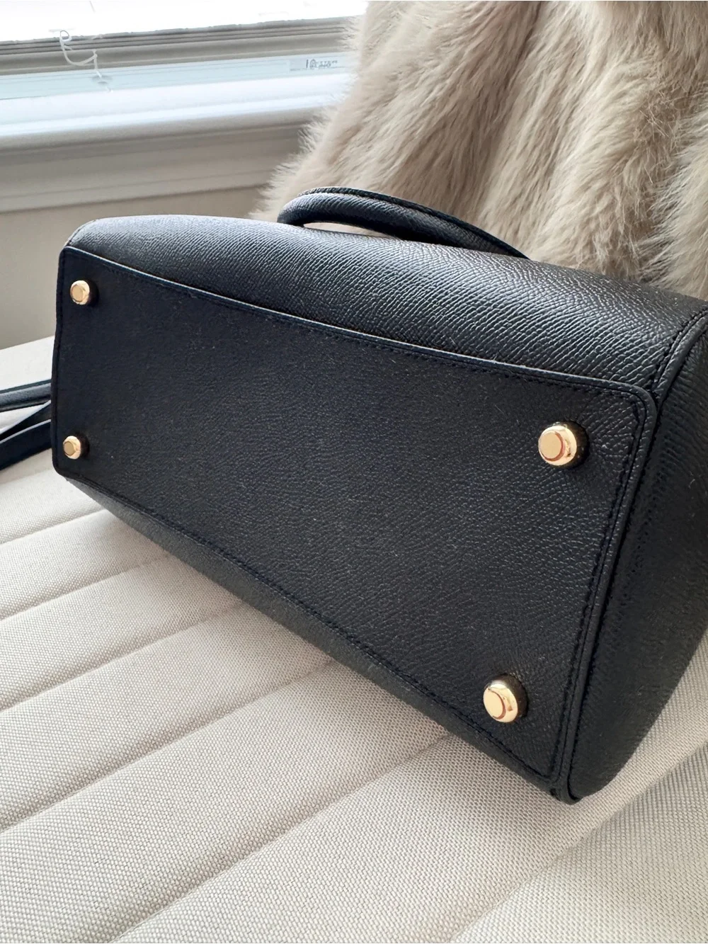 Coach Rowan Satchel Black with Gold Hardware